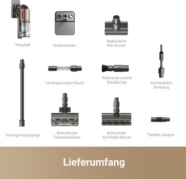 Dreame Z20 - Бездротовий пилосос з потужністю 190AW, LED-дисплеєм та технологією розпізнавання бруду, синій LED-підсвічування, для прибирання дому, видалення шерсті тварин та килимів