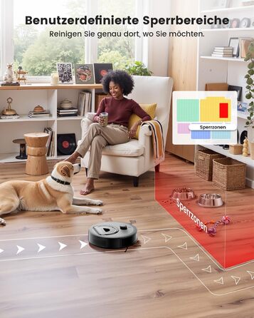 Робот-пилосос LEFANT M330 з функцією миття, 5000Pa, лазерна навігація, PSD-технологія, APP, 160 хв, для тварин, килимів, твердих підлог, сірий