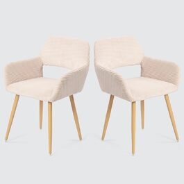 Крісла для їдальні Cosy 2 шт. - кухонні, вітальні, з підлокітниками, світло-бежеві