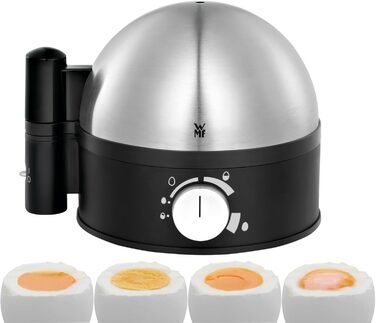 Електричний яйцеварка WMF Stelio: 1-7 яєць, нержавіюча сталь, регулювання ступеня нагріву, функція продовження нагріву, мірний стаканчик