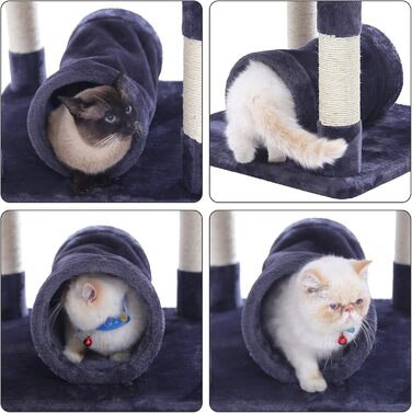 Котяче дерево Cat Tree з 3 платформами, Smoke Grey EMPJ030G, 164