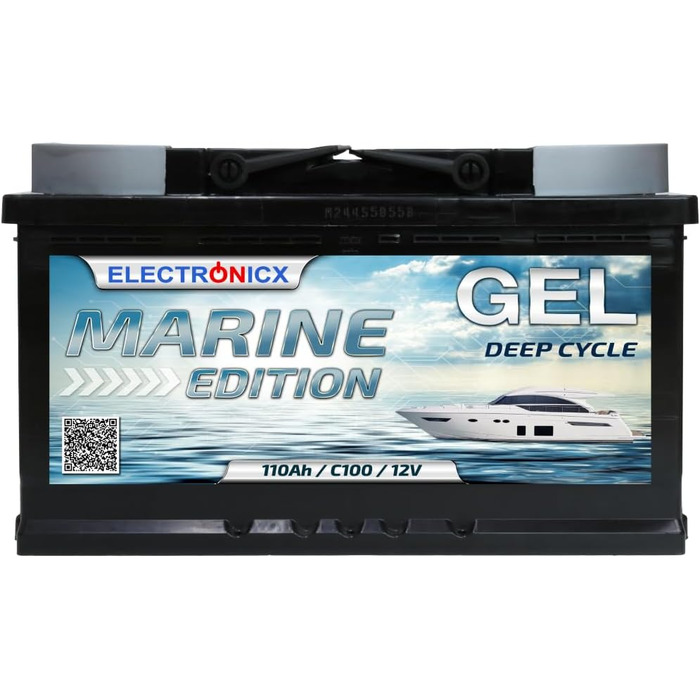 Гелева батарея 12 В 140 Ач Marine Edition технологія GEL, сонячна батарея для човнів, автофургони, надійна надійна батарея для кемпінгу на човні Sola (110 Ач)