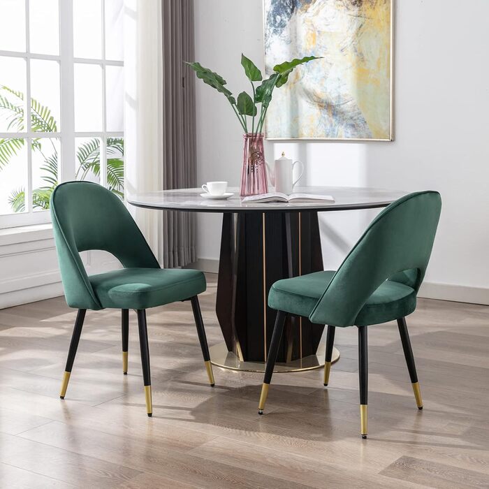Набір з 2-х м'яких крісел з велюру для вітальні/кухні, сучасний дизайн, без підлокітників, металеві ніжки