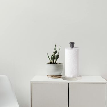 Тримач для паперових рушників на стільницю з мармуровою основою, вертикальний диспенсер для кухні та ванної кімнати, чорний