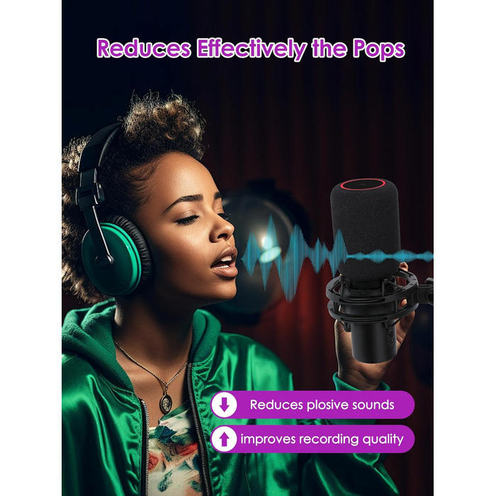 Стрічковий мікрофон HyperX QuadCast з кріпленням та поп-фільтром YOUSHARES - для QuadCast S, Fifine AM8, Blue Yeti, Razer Seiren Mini V3