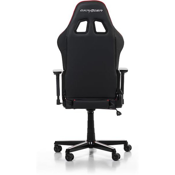 Геймерське крісло DXRacer Prince P08, шкірозамінник, чорне-червоне, для людей зростом до 185 см