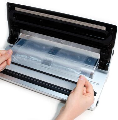 Вакууматор CASO VC200 для продуктів харчування з подвійним швом, вбудованим різаком та набором рулонів