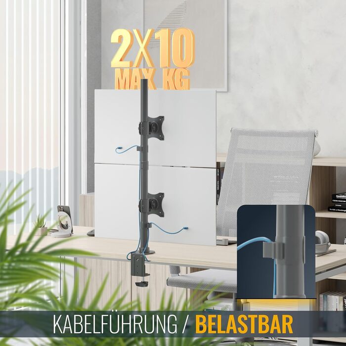 Кріплення для монітора RICOO TS2711: підставка для екрану 13-30 дюймів, VESA 75/100, кріплення до столу