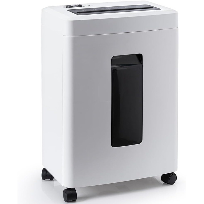 Шредер для паперу P4 з перехресним різанням: 60 хв безперервної роботи, знищення кредитних карт та скріпок. Офісний та домашній шредер з 21л контейнером, тихий, білий (бежевий, 10 аркушів)
