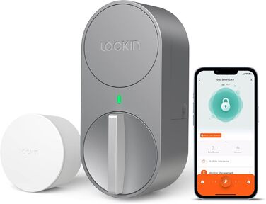 Розумний дверний замок Lockin G30, Wi-Fi і додаток, автоматичне блокування, Alexa/Google, без ключа, сірий 2в1