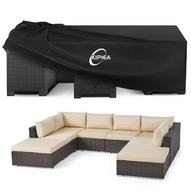 Чохол для садово-патіо меблів Kipiea, водонепроникний, прямокутний, 242x162x100 см, захист від УФ, зимовий, 420D Oxford