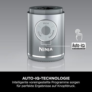 Портативний блендер Ninja Blast Max: 2 x 570 мл, акумуляторний, з чашею та кришкою, 3 функції, для смузі та протеїнових коктейлів, фіолетовий/сріблястий, BC251EULS