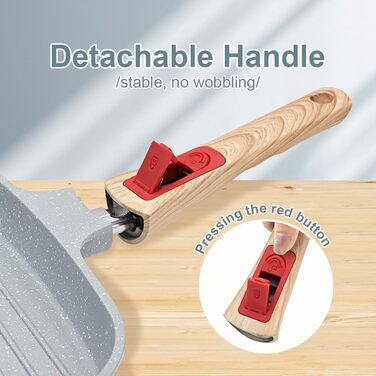 Сковорода-гриль індукційна з кришкою 26 x 24 см, антипригарне покриття кераміка, ручка знімна, для всіх типів плит (Блакитна)