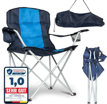 Розкладне кемпінгове крісло з 2 підстаканниками та сумкою для перенесення, Розкладне кемпінгове крісло, Рибальське крісло до 120 кг, Складаний стілець для активного відпочинку
