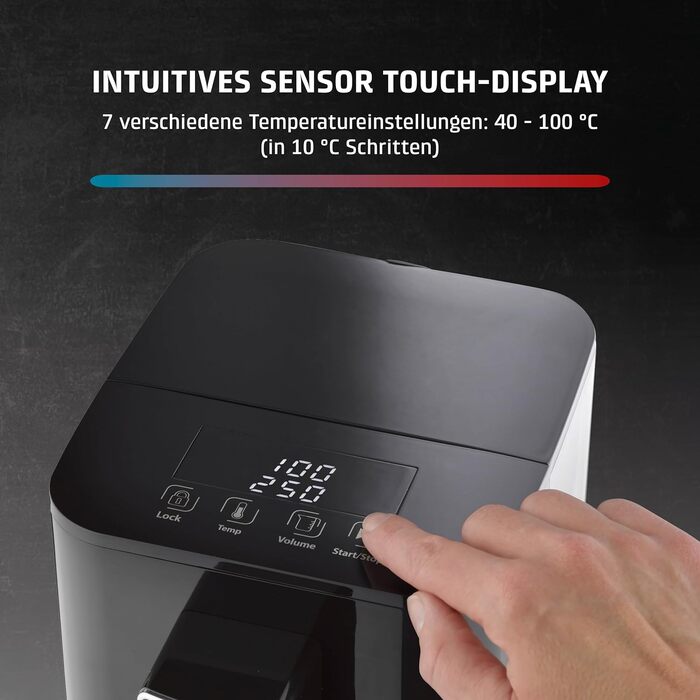 CASO HW 550 Turbo - дозатор гарячої води, приготування чаю, кави, дитячого харчування, об'єм бака 2.9 л, 7 температурних режимів (40-100°C)