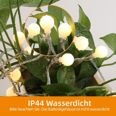 Гірлянда світлодіодна Kugel 12м, 120 LED, тепле біле світло, 8 режимів, таймер, IP44, для декору саду, тераси, балкону, кімнати, вечірки