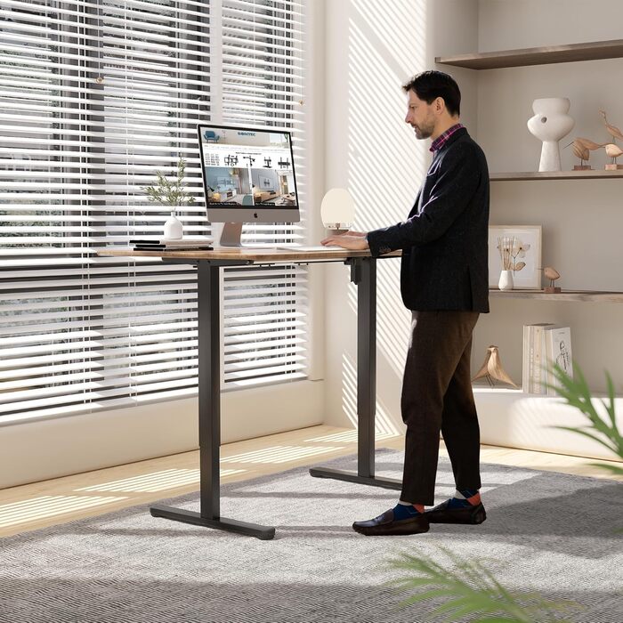 Електричний підйомний стіл BONTEC, чорний, для монітора, вантажопідйомність 85 кг, 102-160 x 61-76 см, 3 пам'яті