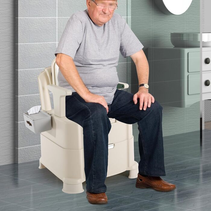 Портативна туалетна кімната з сенсорним освітленням, 200 кг вантажопідйомність, для кемпінгу, подорожей, вагітних, хворих та людей похилого віку (зелена)