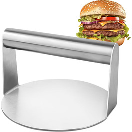 Прес для гамбургерів, 5,5 круглий, нержавіюча сталь, аксесуари для барбекю, прес для гамбургерів (60 символів)