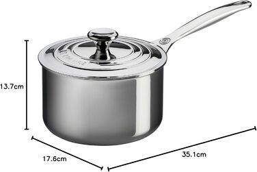 Каструля Le Creuset Signature з кришкою та ручкою, нержавіюча сталь, Ø 16 см, 1.9 л