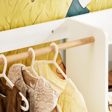 Дитяча шафа SoBuy з 2 гачками, гардероб для дитячої кімнати, білий, 94x110x35 см (KMB110-W)