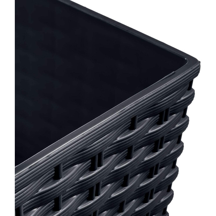 Пластиковий горщик для рослин 32 літри, 32 x 32 x 32,5 см, колір антрацит