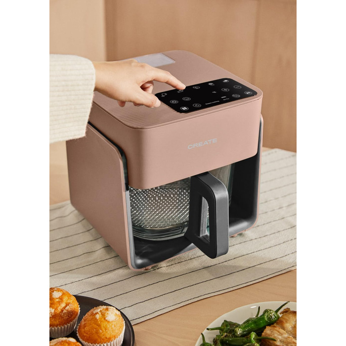 Фритюрниця готувальна повітряна 4.2 л з парогенератором, 6 програм, скляна корзина, таймер, регулювання температури, 1300W (Mokka)