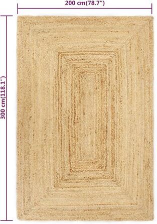 Килим ручної роботи з коротким ворсом для вітальні килим ручної роботи килим джут килим бігун спальня передпокій джут тканий натуральний 80x160cm (200 x 300 cm)