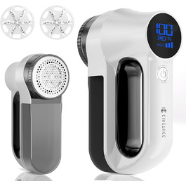Електричний видалення ворсу CuieTuee з LED, USB-зарядкою, 3 швидкості, 2000mAh - для одягу, білий