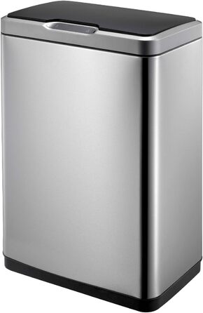 Відро для сміття EKO Mirage Sensor-M 45 л з датчиком руху, нержавіюча сталь, Soft-Close, без відбитків пальців, знімний внутрішній відро та фіксатор для пакетів