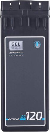 Тонкий акумулятор ECTIVE Gel DC230-12V, 230Ah, стійкий до циклу, не потребує обслуговування, захищений від протікання - акумулятор VRLA глибокого циклу, сонячна батарея, батарея для човнів, поверхнева батарея для караванів, кемперів (120 Ач)