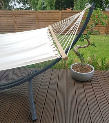 Гамак на стійці ZIDER, багатоколірний, навантаження до 300 кг, 364 x 160 см