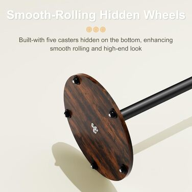 Підставка для телевізора Unho з регульованою висотою та коліщатками, для екранів 40-75 дюймів, VESA 600x400 мм (чорний)