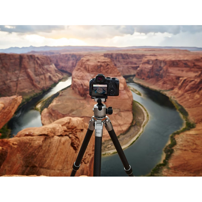 Професійний карбоновий штатив Rollei Lion Rock Pro з головкою, ультралегкий, вантажопідйомність 20 кг, висота до 147,5 см, компактний, змінні шипи для стабільності