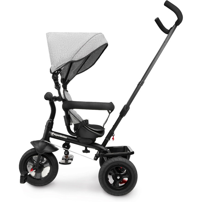 Триколісний велосипед HyperMotion з ручкою для батьків 3-в-1, сірий - для дітей від 1 до 4 років (до 20 кг)