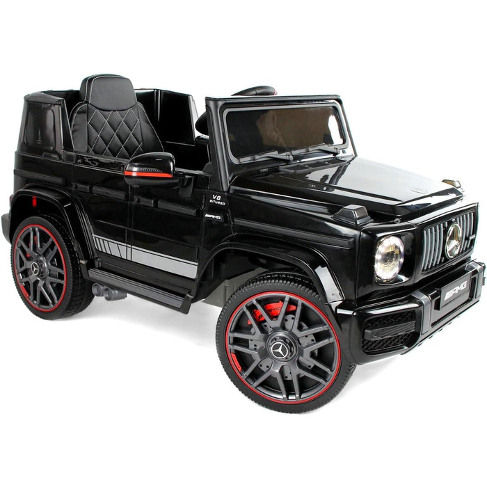Дитячий електромобіль Mercedes G63 AMG 4x4, 180 Вт, шкіряне сидіння, 4 амортизатори, EVA-колеса, 12V 9Ah, пульт ДК, чорний