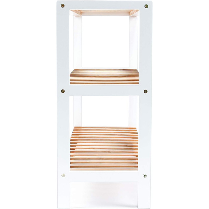 Підставка для взуття Edaygo з сидінням, 3 рівні, на 12 пар взуття, 55x70x25 см, бамбук/дерево, біла