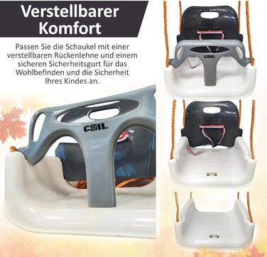 Дитяча гойдалка COIL 3-в-1 для дому та вулиці з регульованою спинкою