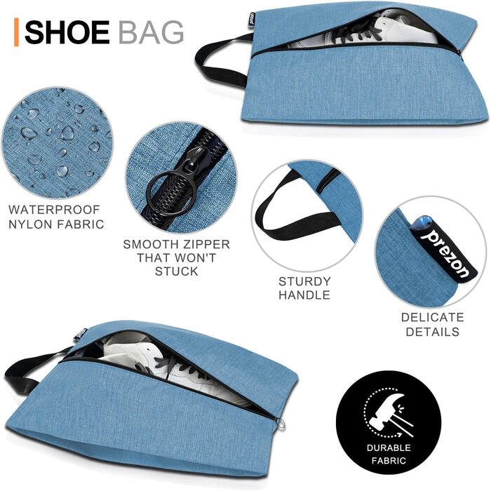 Набір компресійних органайзерів для одягу в подорожі (6 шт), стискаючі пакувальні куби для валізи та рюкзака, синій колір