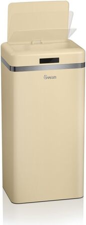 Сміттєве відро Swan Retro SWKA4500CN з автоматичним відкриванням, 45 л, метал, кремовий колір, вінтажний дизайн