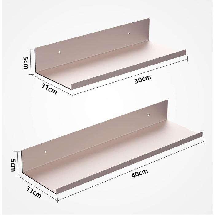 Полиця для душу Bestdon 2 шт. и, алюміній, самоклеюча, нержавіюча, рожеве золото, без свердління, полиця для ванної кімнати