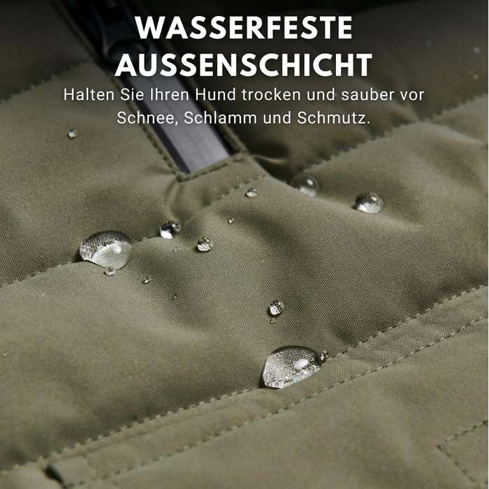 Куртка для собак Warmshield Зимове пальто, Фліс, Водовідштовхувальний, Вітрозахисний, Світловідбиваючий, Оливковий, Розмір L