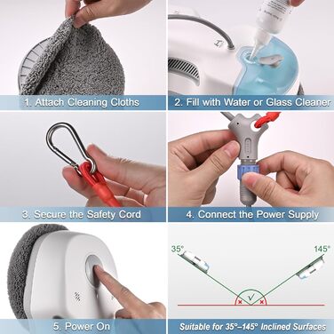 Робот-прибиральник вікон Hutt S7+ з функцією розпилення, 5500Pa, 3D-подушка, 80 мл, автоматичний, з набором ганчірок