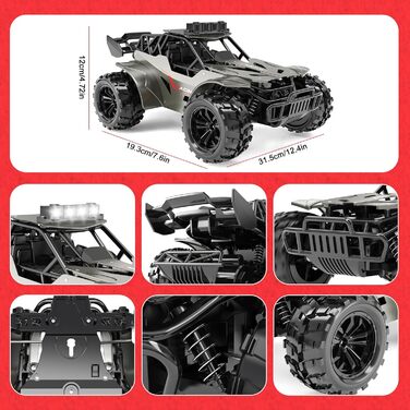 Радіокерований позашляховик 20 км/год, масштаб 1:20, металевий корпус, фари, 2 акумулятори (50 хв), 2.4Ghz, RC автомобіль - іграшка в подарунок