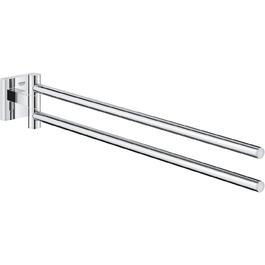 Тримач рушників GROHE Start Cube, кутовий, з двома підлокотниками, поворотний, хром (44 см, з прихованим кріпленням, для свердління, з шурупами та дюбелями)