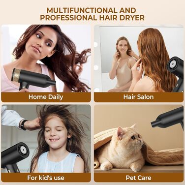 Мультистайлер для волосся 7 в 1 UKLISS Hairstyler Pro: фен, автоматична плойка, кругла щітка та вирівнювач для професійного стайлінгу, чорний