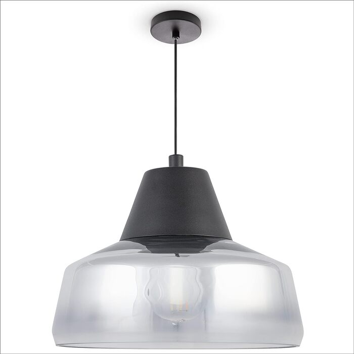 Підвісний світильник Paco Home Підвісна лампа для вітальні Обідній стіл Скляний абажур Вінтажна лампа для їдальні Сучасний текстильний кабель E27, тип лампи Колір (хром, тип 5)