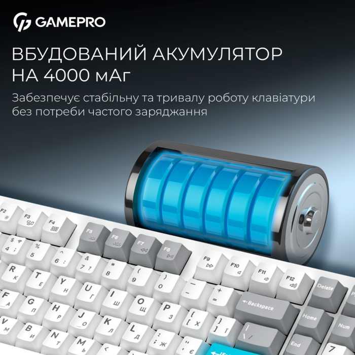 Бездротова механічна клавіатура GamePro Asgard Drakkar (MK305WH)