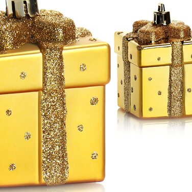 Різдвяні підвіски шишки - шишки для ялинки - ялинкові прикраси для різдвяних прикрас-стійкі до поломки (золотий колір, 10 шт. - шишки подарунок), 6 шт.