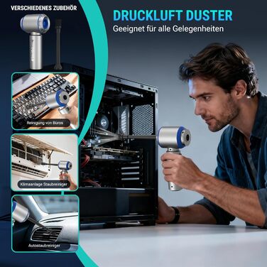 Акумуляторний ручний пилосмок Yomile 4 в 1, безщітковий двигун 25000Па, 3 рівні потужності для авто, дому, офісу та шерсті тварин